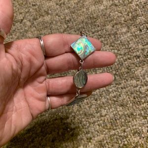 Beautiful abalone shell bracelet stamped